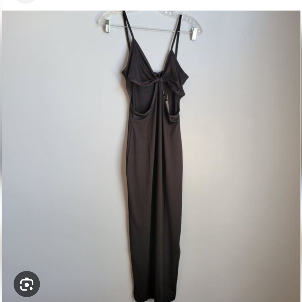 Ambiance Black Strapless Cutout Midi Dress Size Large Super Sexy